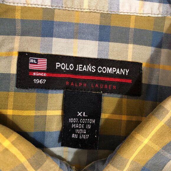 Polo Ralph Lauren Shirt Men XL Plaid Button‎ Up Preppy Logo Collar Classic - Picture 4 of 7